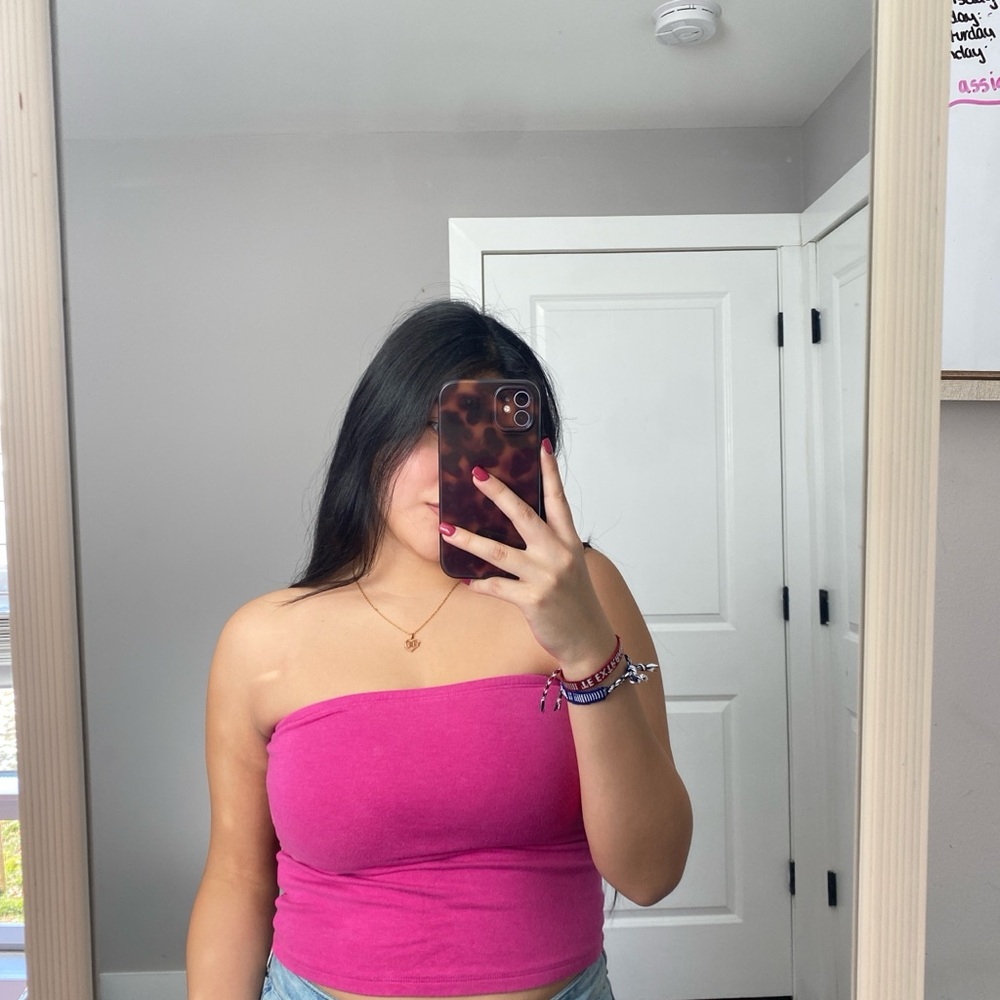 Old Navy Fuchsia Strapless Crop Top
